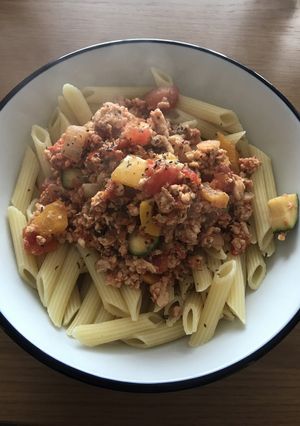 ノンオイル☆鶏胸肉と野菜のミートソース-レシピのメイン写真
