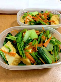 厚揚げと小松菜の醤油炒め【作り置き】-レシピのメイン写真
