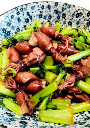 大根の葉とほたるいかのお醤油炒め-レシピのメイン写真