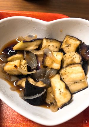 簡単☆レンジでなすと玉ねぎのすし酢マリネ-レシピのメイン写真