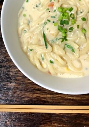 シチューリメイク＊クリーム味噌うどん-レシピのメイン写真