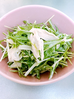 簡単♡ササミと水菜のわさびマヨサラダ-レシピのメイン写真