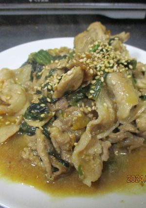 ほうれん草と豚こまの炒め物😋-レシピのメイン写真