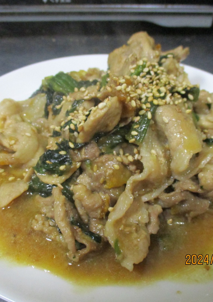 ほうれん草と豚こまの炒め物😋-レシピのメイン写真