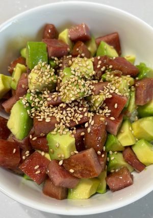 ランチョンミートのポキ丼風-レシピのメイン写真