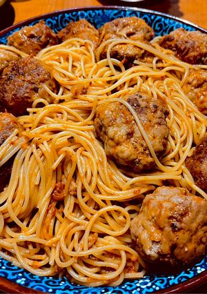 【満腹】スパゲッティ・ウィズ・ハンバーグ-レシピのメイン写真