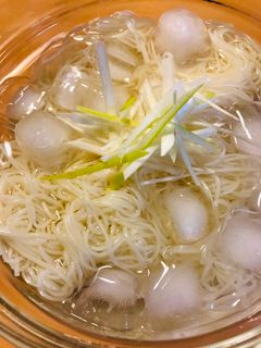 白髪ネギ添え●冷製素麺-レシピのメイン写真