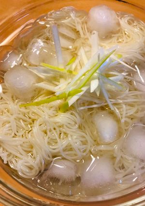 白髪ネギ添え●冷製素麺-レシピのメイン写真