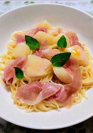 簡単夏の夕飯・昼食！桃生ハムの冷製パスタ-レシピのメイン写真