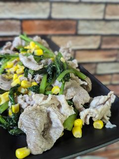豚コマと葉物野菜の炒め物-レシピのメイン写真