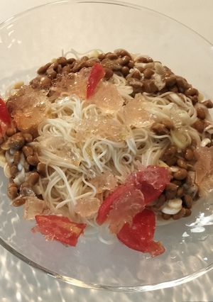 ありかも★トマトジュレ納豆そうめん-レシピのメイン写真
