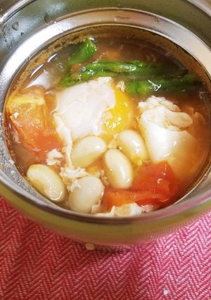 スープジャーでトマトと大豆のスープ-レシピのメイン写真