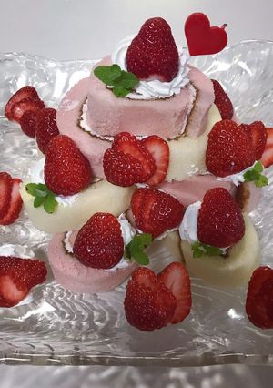 市販のロールケーキdeデコレーション♪-レシピのメイン写真