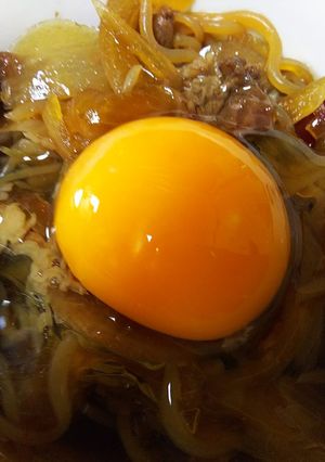 簡単美味・牛肉と白滝と玉葱のすき焼き風煮-レシピのメイン写真