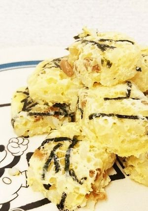 つかみ食べ・フォーク箸練習に☆納豆たまご-レシピのメイン写真