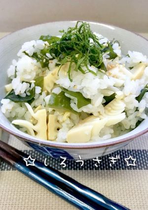 バターふんわり若芽と筍の簡単炊き込みご飯-レシピのメイン写真