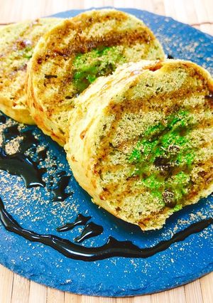 フライパンでふわふわ抹茶ロールケーキ-レシピのメイン写真