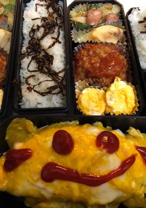 中一娘お弁当4日目と小5息子オムライス-レシピのメイン写真