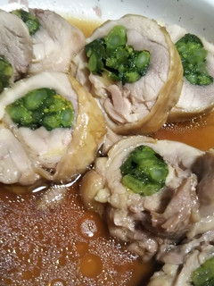 鳥もも肉と菜の花の巻き煮-レシピのメイン写真