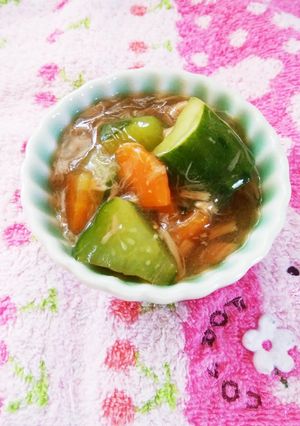 お汁たっぷり♪きゅうりとツナのあんかけ煮-レシピのメイン写真