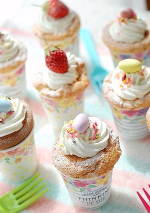 イースターに♡ふわふわ紙コップシフォン-レシピのメイン写真