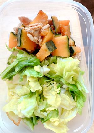 かぼちゃと豚肉炒め（焼きタレ味）-レシピのメイン写真