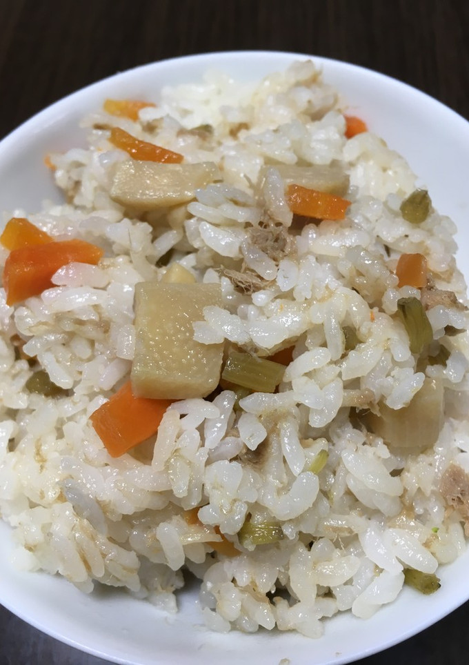 旬の味！たけのこと蕗とツナの混ぜご飯-レシピのメイン写真