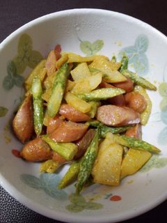 アスパラとじゃがいものカレーマヨ炒め♪-レシピのメイン写真
