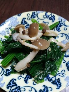 ほうれん草としめじのゴマあえ♪-レシピのメイン写真