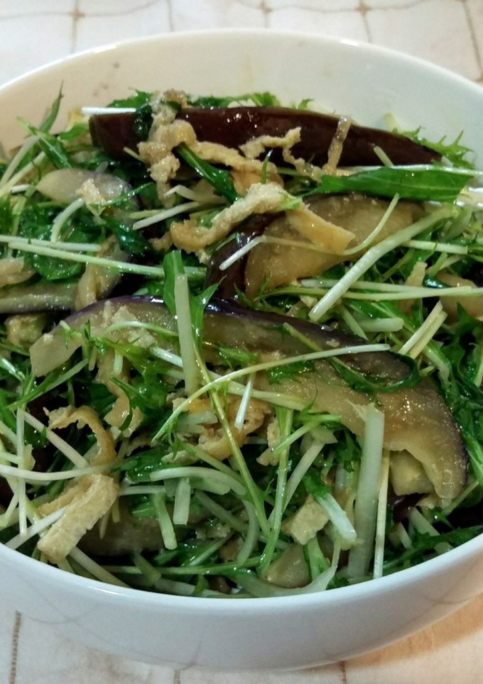 水菜と油揚げと味噌だれで茄子のサラダ-レシピのメイン写真