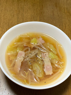 *ベーコンの醤油コンソメスープ-レシピのメイン写真