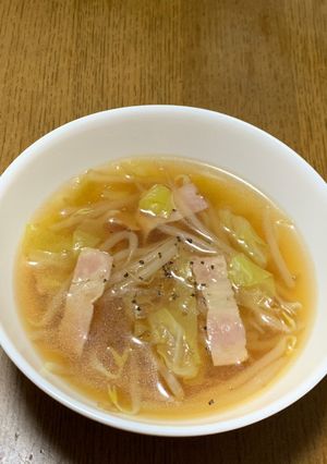 *ベーコンの醤油コンソメスープ-レシピのメイン写真
