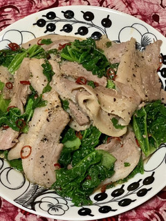 かつお菜と豚肉のペペロンチーノ風炒め-レシピのメイン写真