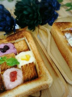おしゃれ♥️カラフルキューブトースト-レシピのメイン写真