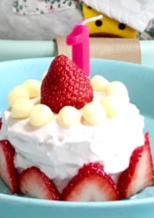 生クリーム不使用！1歳バースデーケーキ-レシピのメイン写真