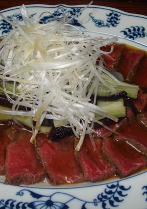 大皿で～♪なすと牛肉たたきのにんにくだれ-レシピのメイン写真