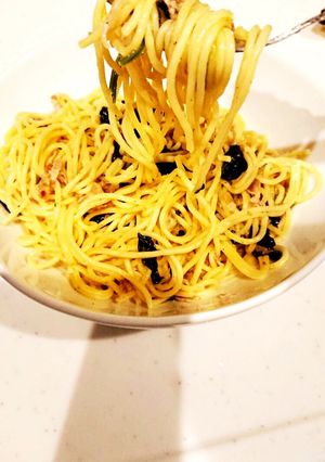 イベリコ豚とほうれん草のガーリックパスタ-レシピのメイン写真