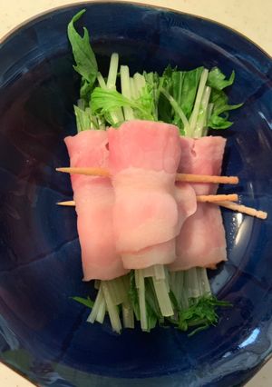 レンジで簡単☆水菜のベーコン巻き-レシピのメイン写真