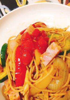 エビとトマト、野菜たっぷり全粒粉パスタ-レシピのメイン写真