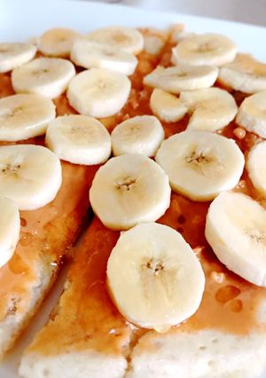バナナとピーナツバターの米粉パンケーキ♡-レシピのメイン写真