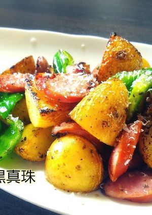 新じゃがとジョンソンヴィルの香味炒め-レシピのメイン写真