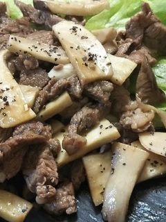 牛肉とエリンギのニンニク炒め-レシピのメイン写真