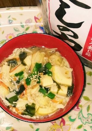 鰹節で仕上げ(^q^)筍の味噌汁☺-レシピのメイン写真