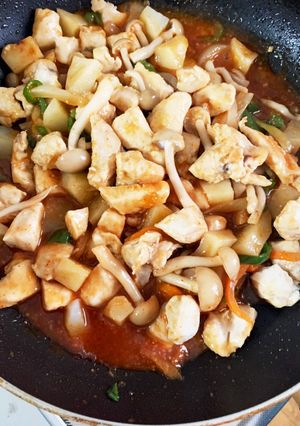 ヤンニョムチキンと香味野菜の炒め物-レシピのメイン写真
