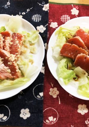 自家製炙りサーモンのソースかけサラダ-レシピのメイン写真