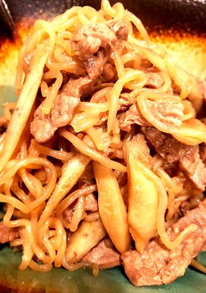 牛こまで♪牛肉とごぼうとしらたきの炒り煮-レシピのメイン写真