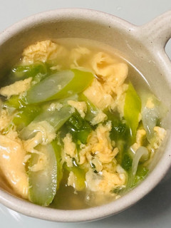 ごま油香るふんわり卵レタスねぎのスープ-レシピのメイン写真