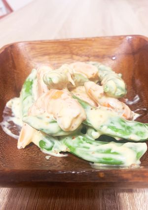 スナップえんどうとエビのマスタードサラダ-レシピのメイン写真
