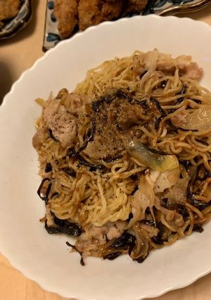 簡単！豚バラ塩昆布焼きそば-レシピのメイン写真