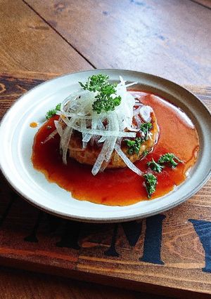 新玉てんこ盛り♥️甘酢あんハンバーグ♪-レシピのメイン写真